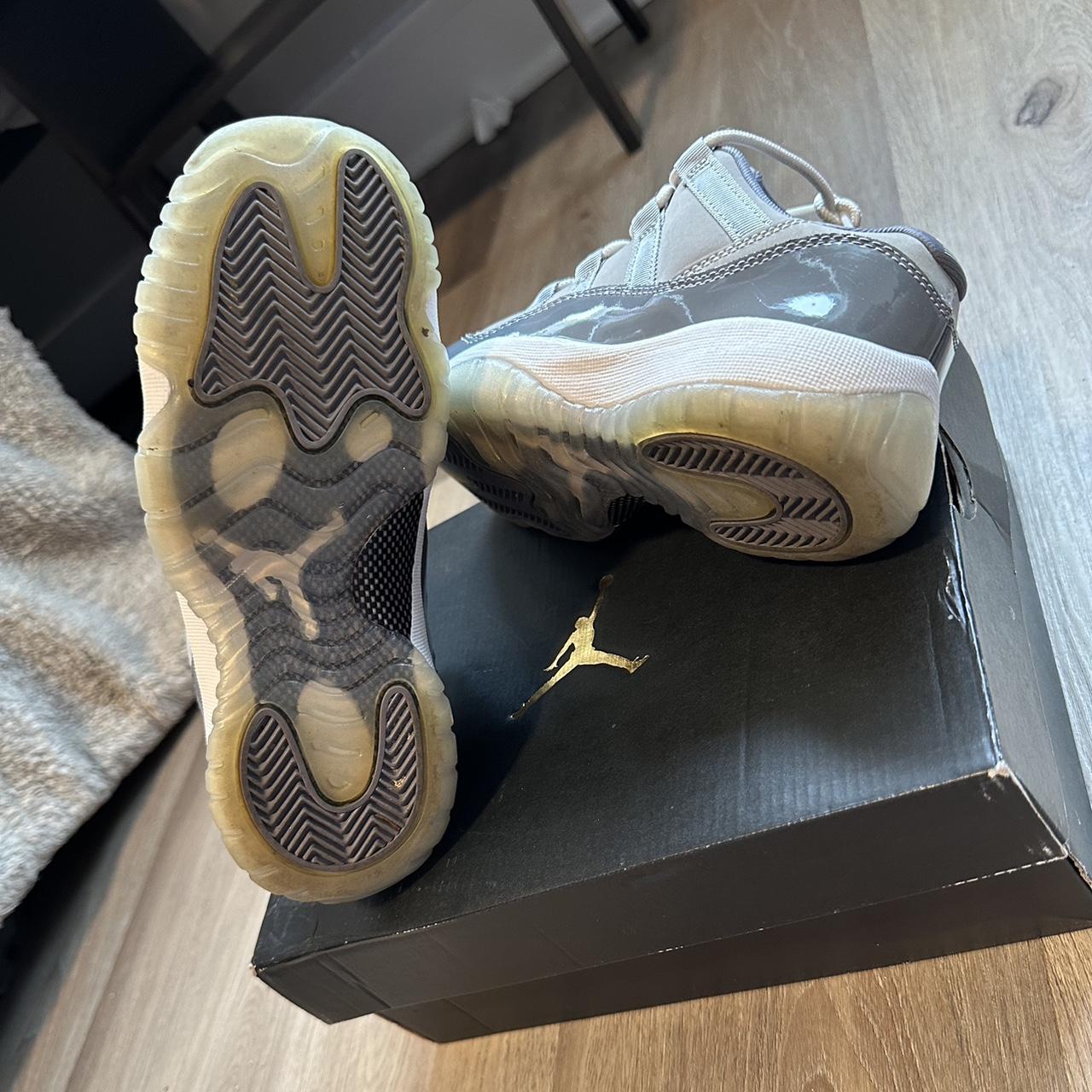 jordans grey and white junior
