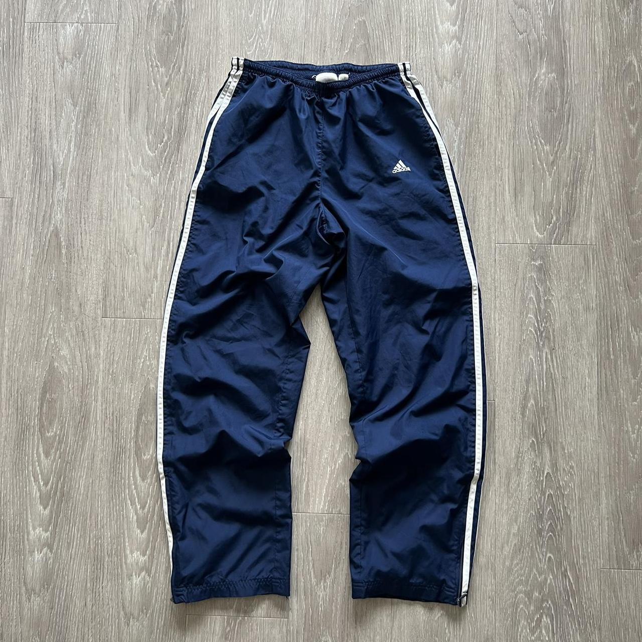 Y2K Adidas Track Pants size: medium waist flat:... - Depop