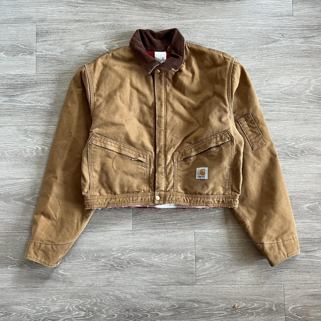 Vintage Cropped Carhartt Jacket buttons, but zipper... Depop