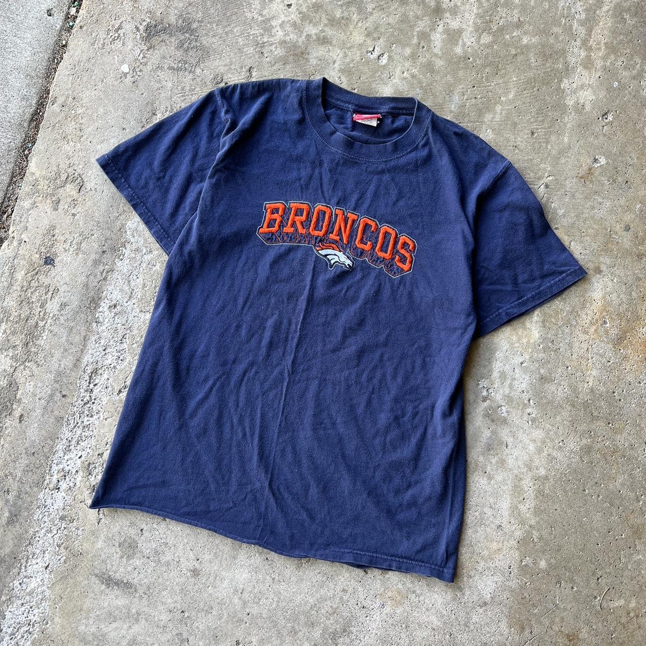 Y2K Denver Broncos Navy Tee This NFL Shop shirt is - Depop