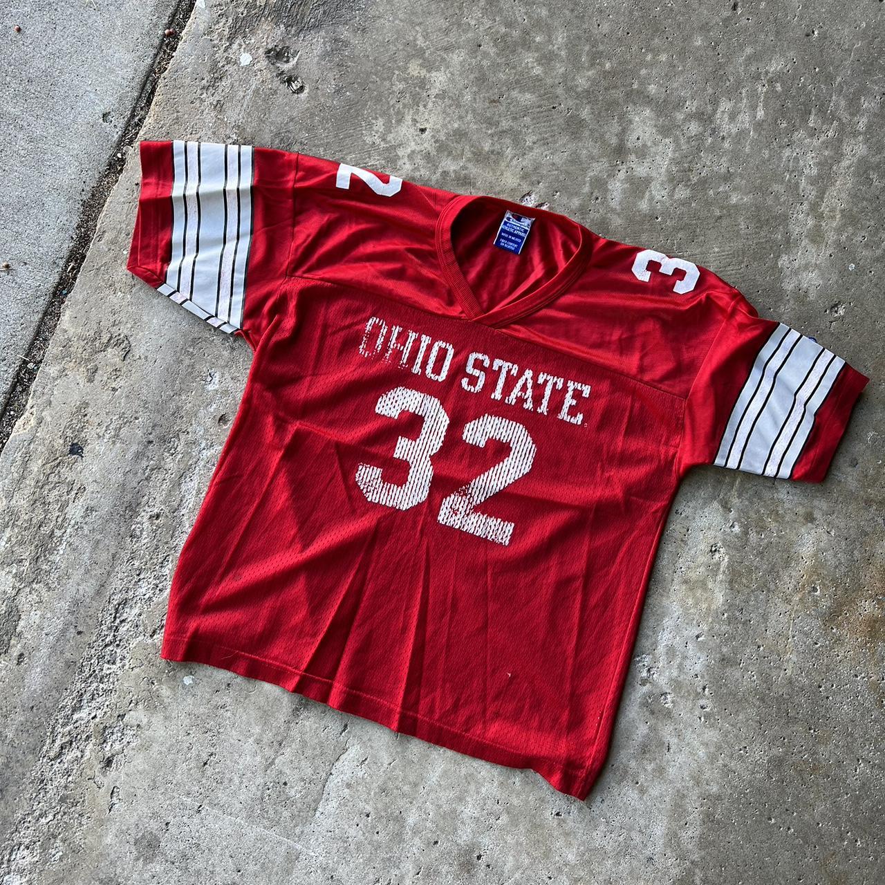 Red Mesh Football jersey. Vintage Champion, likely - Depop