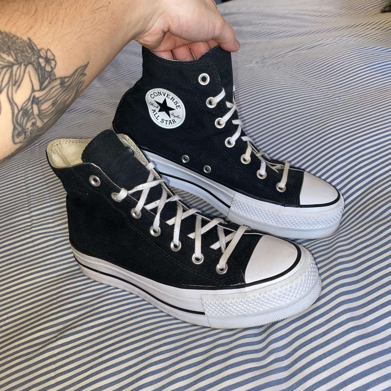 High top platform black Converse All Star in UK Depop