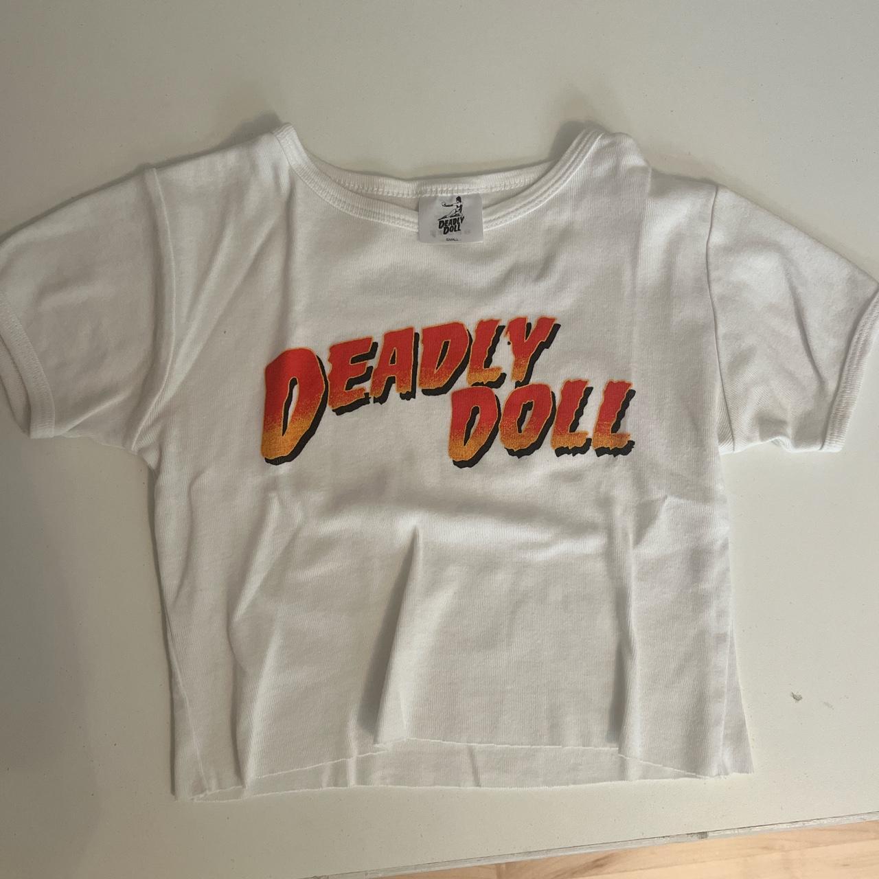 Deadly doll baby tee Size small Worn once - Depop