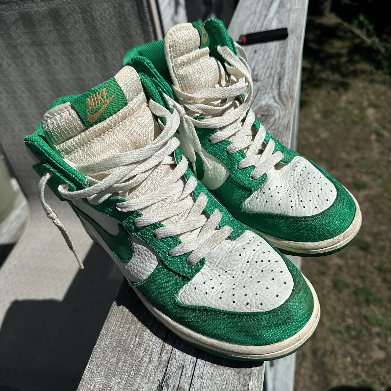 Rare Nike Dunk High (2010) Sail / Lucky Green | Depop