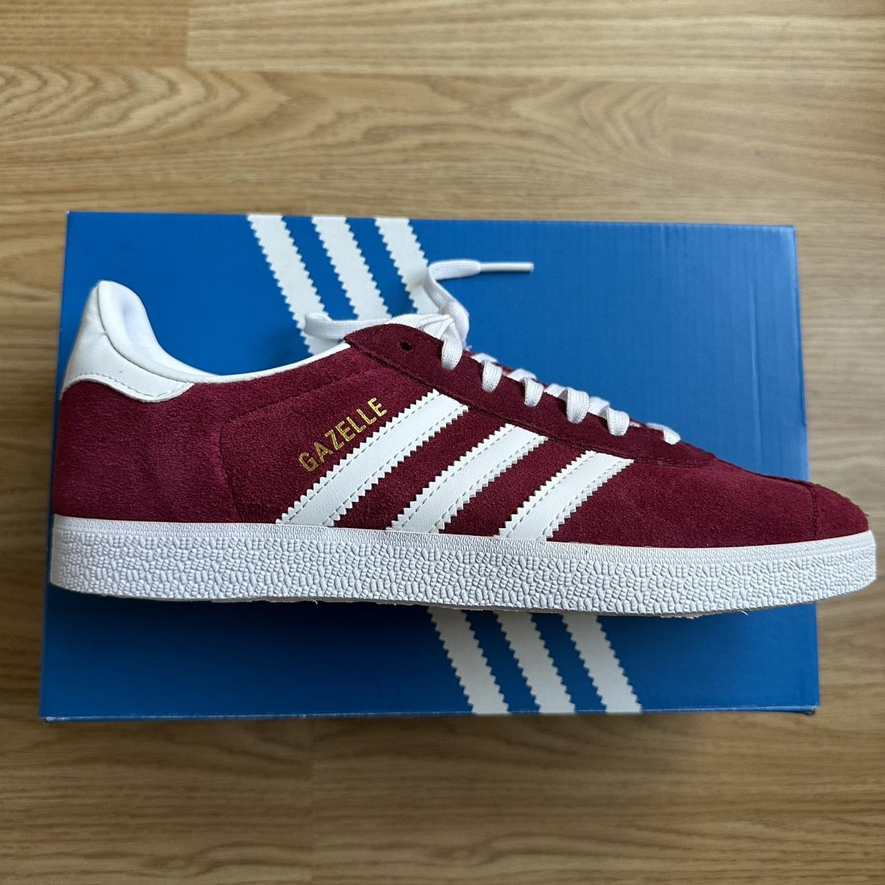 Adidas - Gazelle Shoes NEW unworn Adidas Burgundy... - Depop