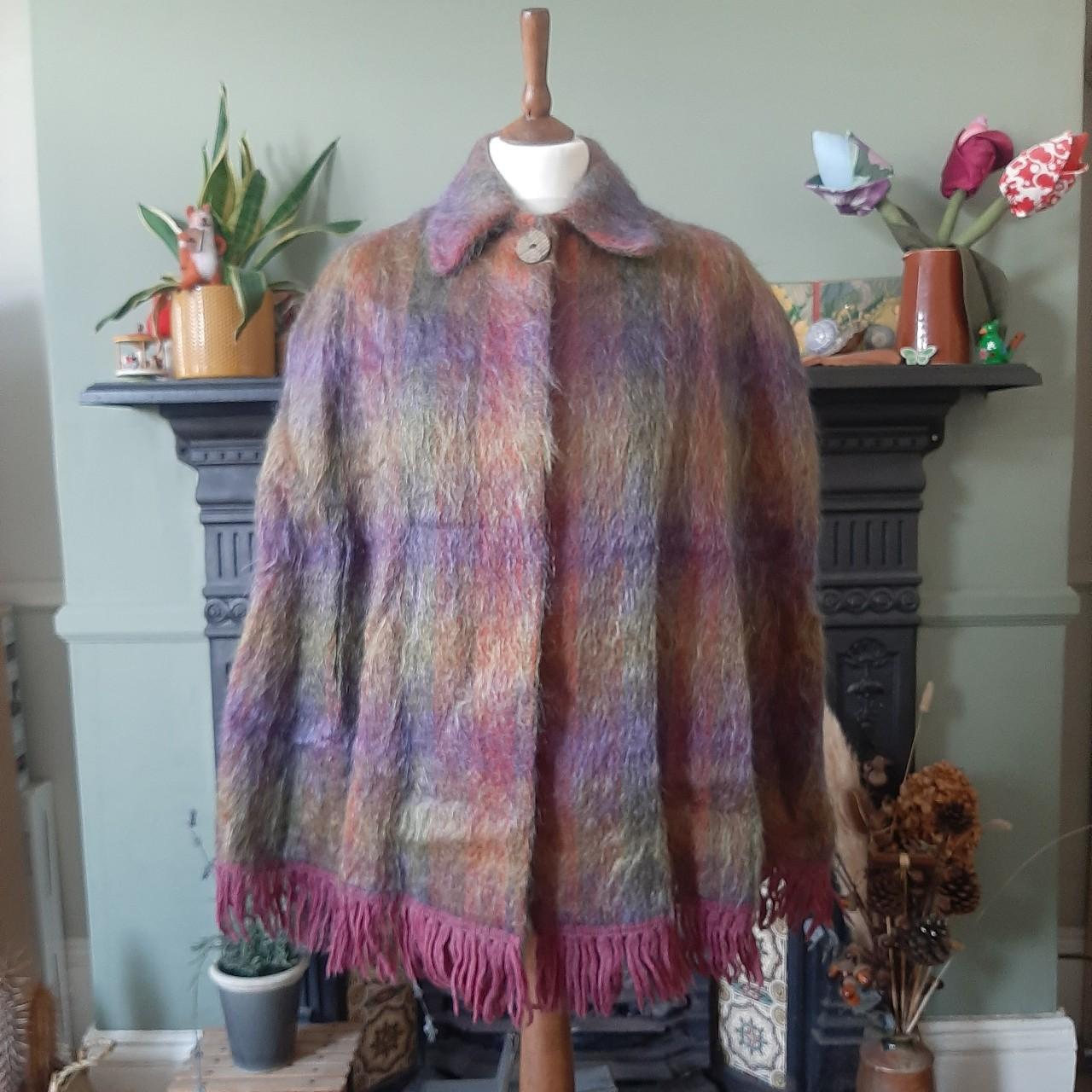Andrew Stewart vintage Mohair & wool cape Pink , | Depop