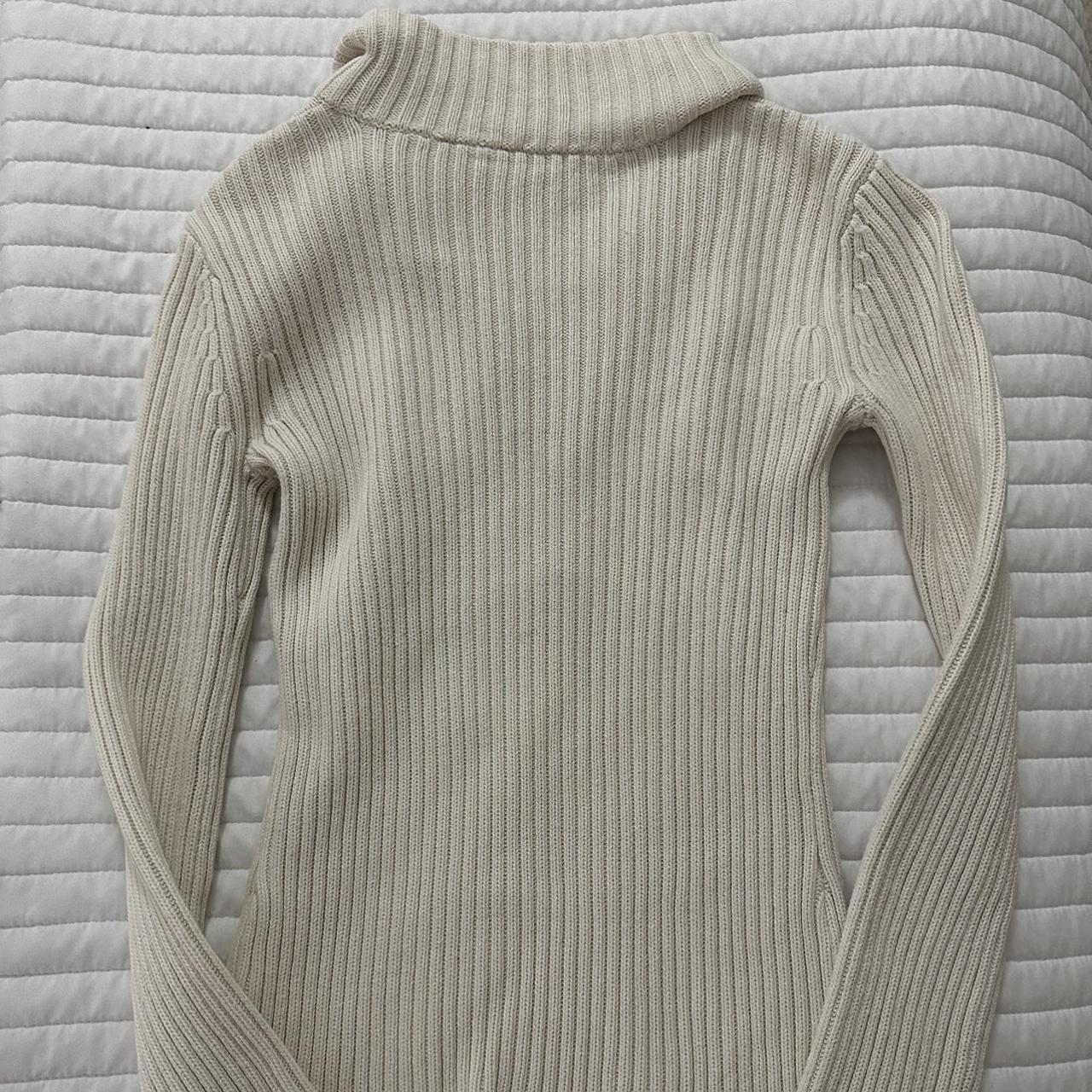 DKNY Women's Cream and Gold Jumper (3)