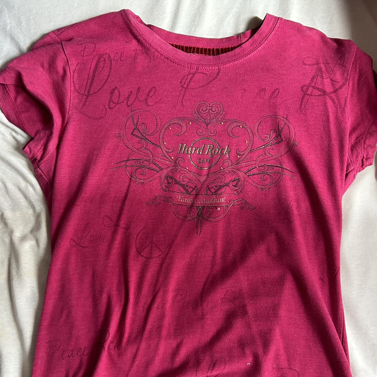Hard Rock Cafe Women's Pink T-shirt | Depop