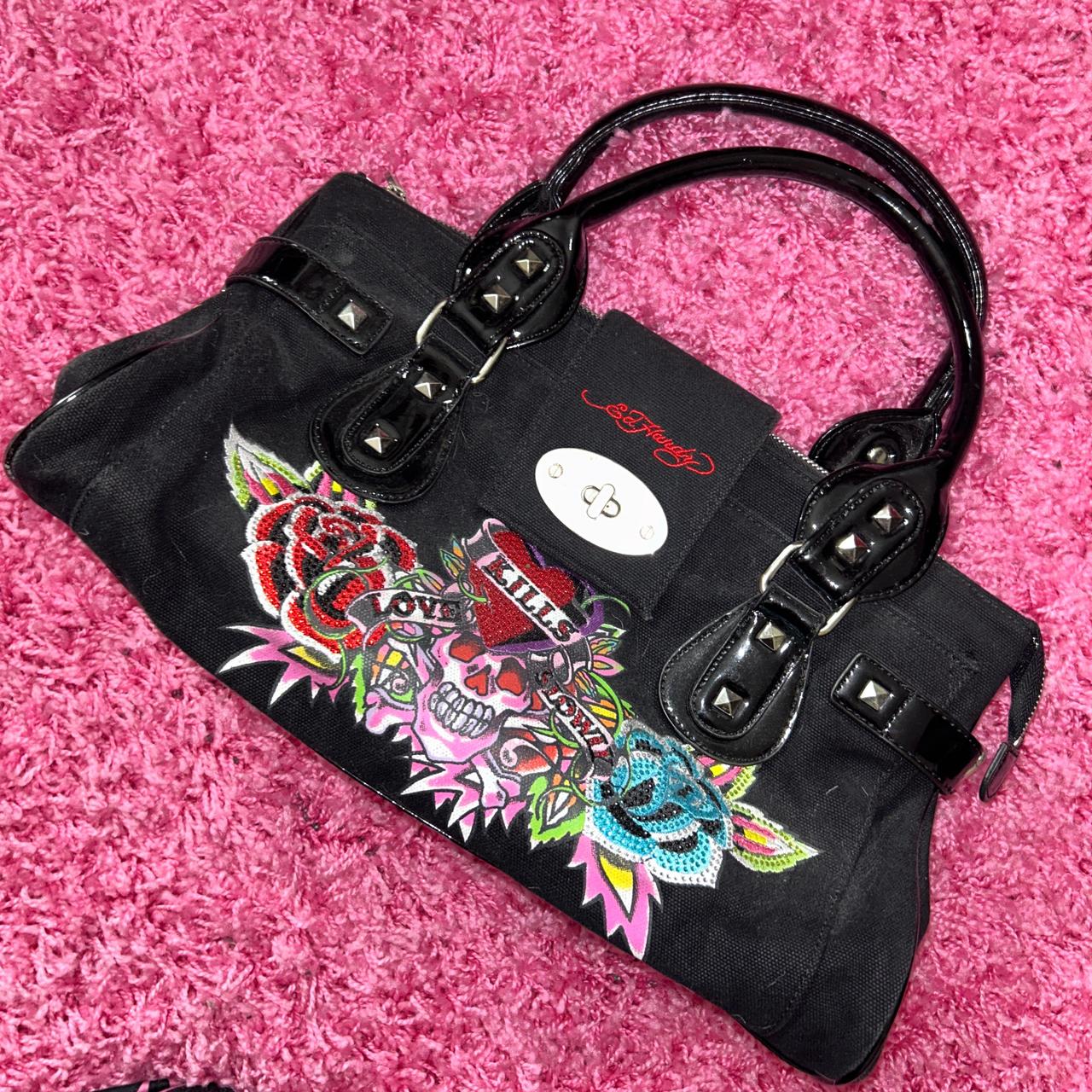 Bedazzled and studded Ed Hardy purse Send... - Depop