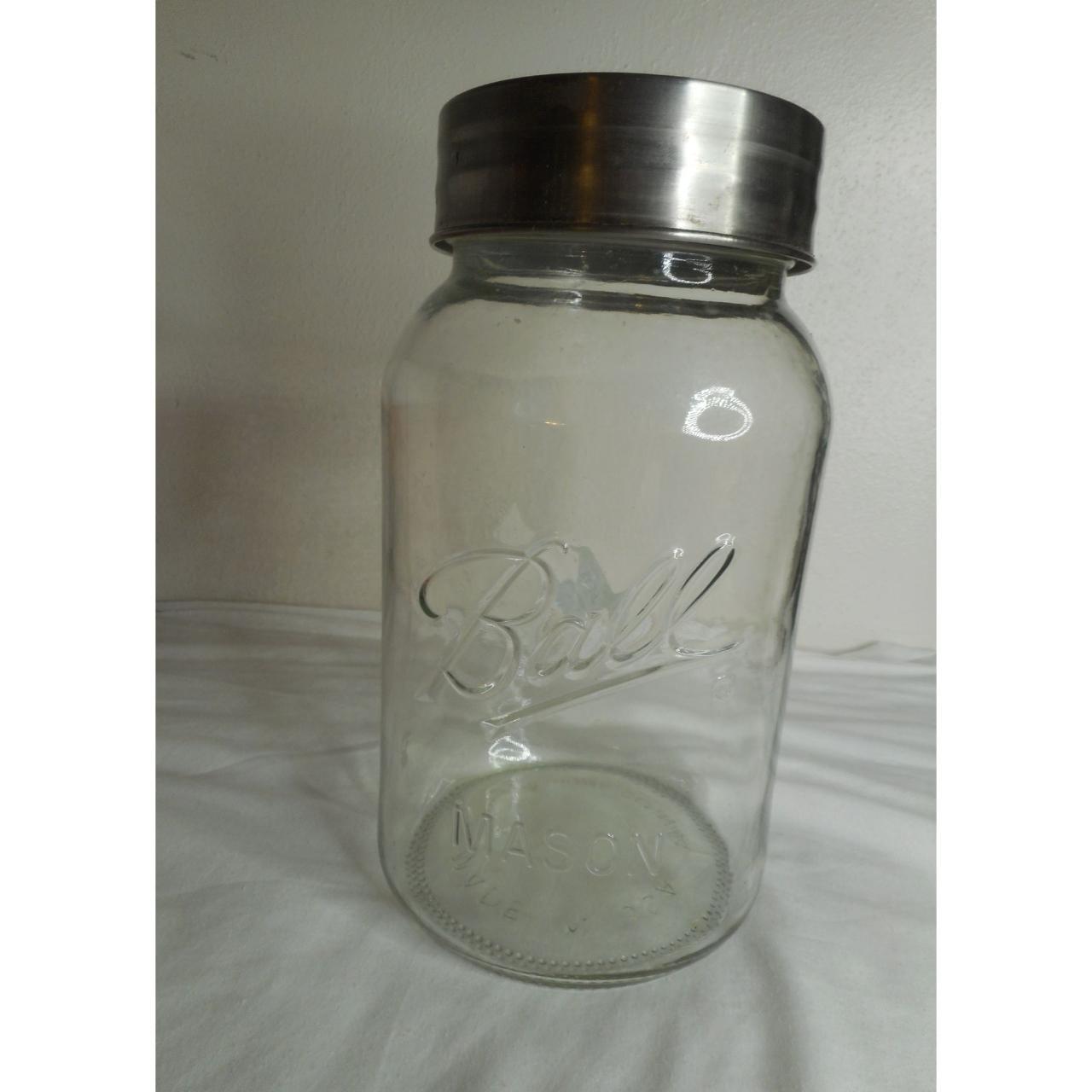 Large Ball Mason Clear Glass Jar With Seal Tight Lid... Depop