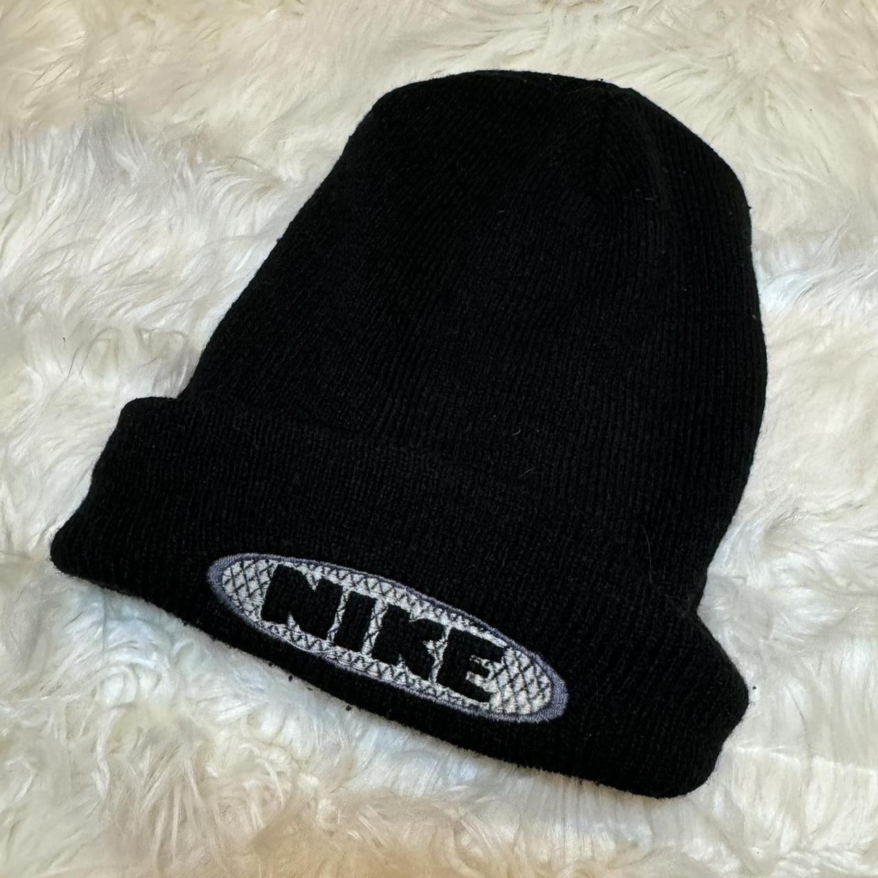 Nike black and white beanie 90s #vintage - Depop