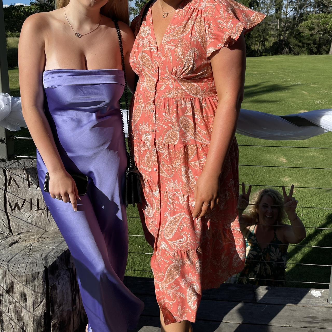 Gigi and Ella purple strapless dress size 10 Dress... - Depop