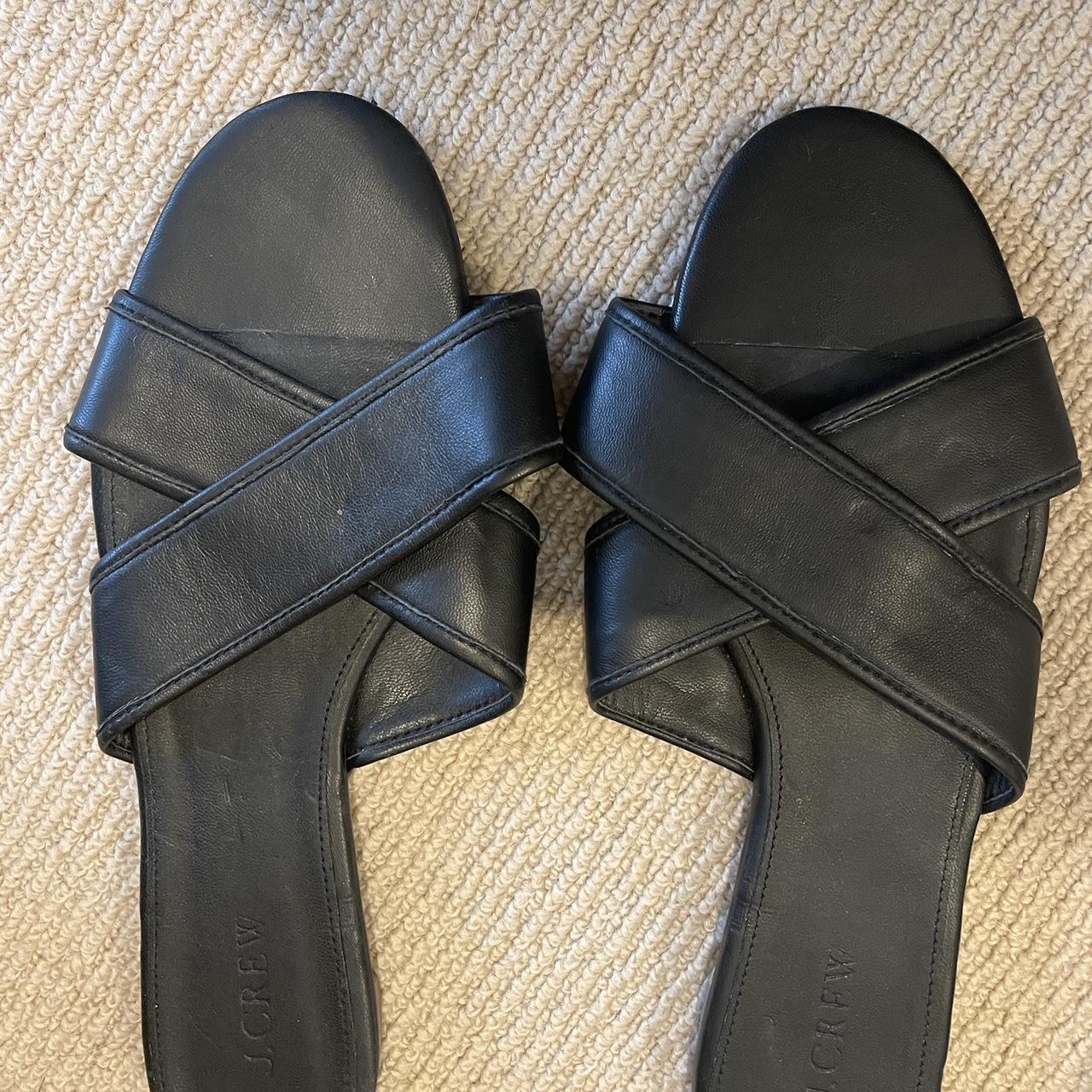 J.Crew Women's Black Sandals Depop