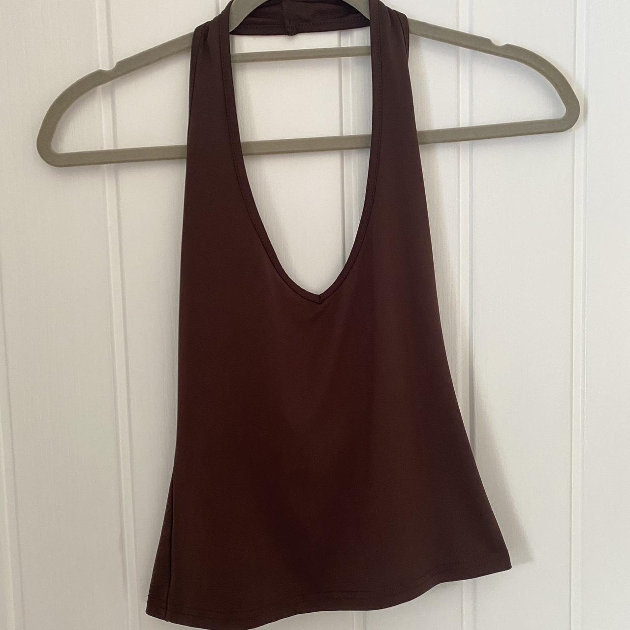 shein brown halter neck top 🌙 size XS... Depop