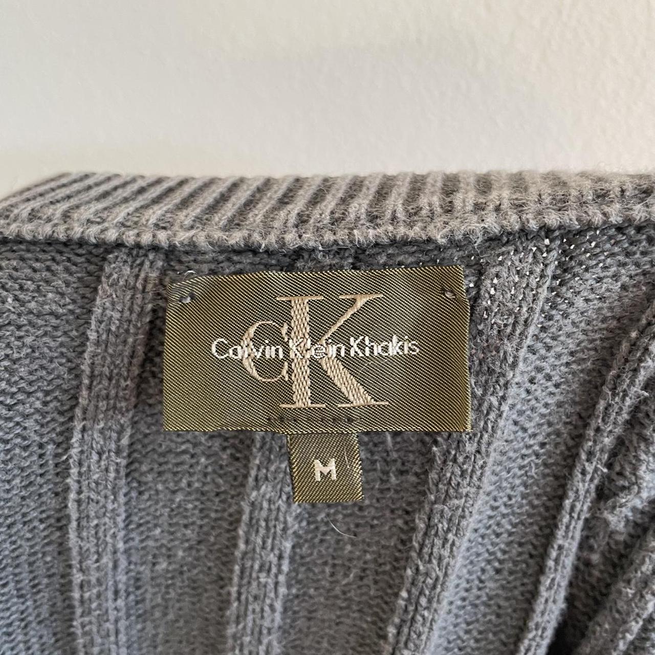 Incredible Calvin Klein khakis ribbed grey jumper... - Depop