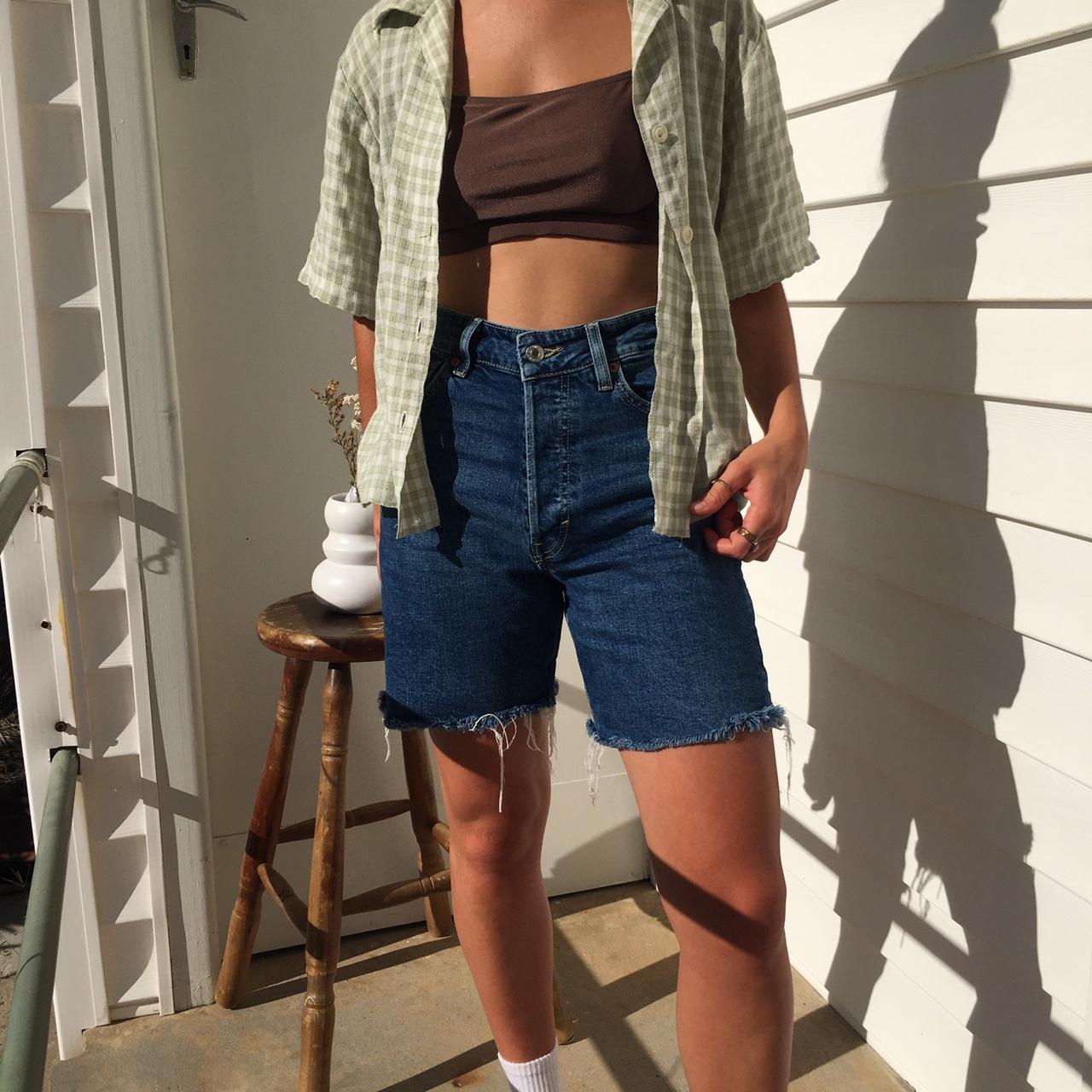 Women S Navy And Blue Shorts Depop   P0 