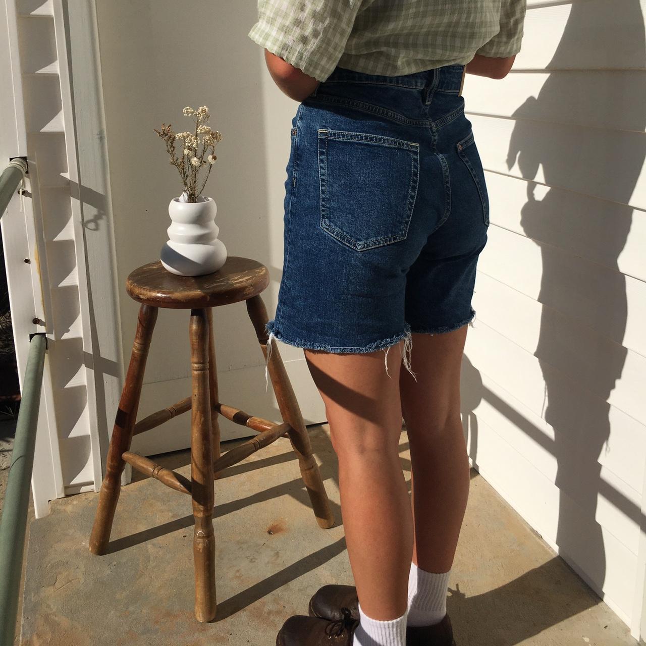 Women S Navy And Blue Shorts Depop   P0 