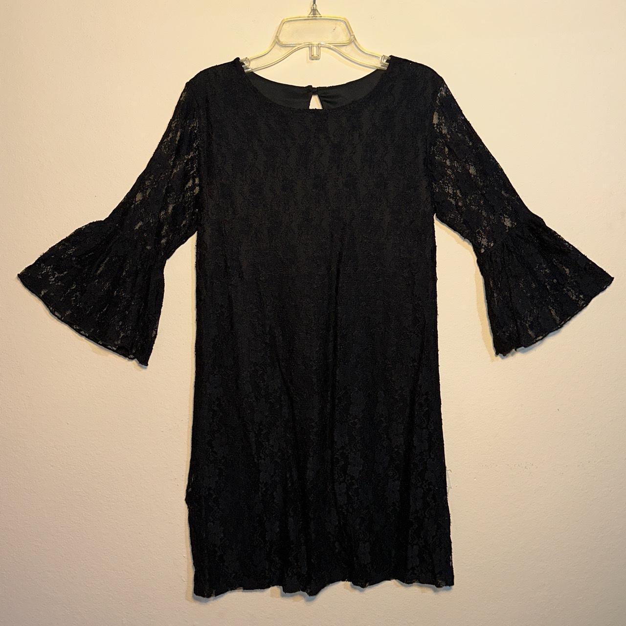 Black Lace Dress Half Sleeve Measurements Length:... - Depop