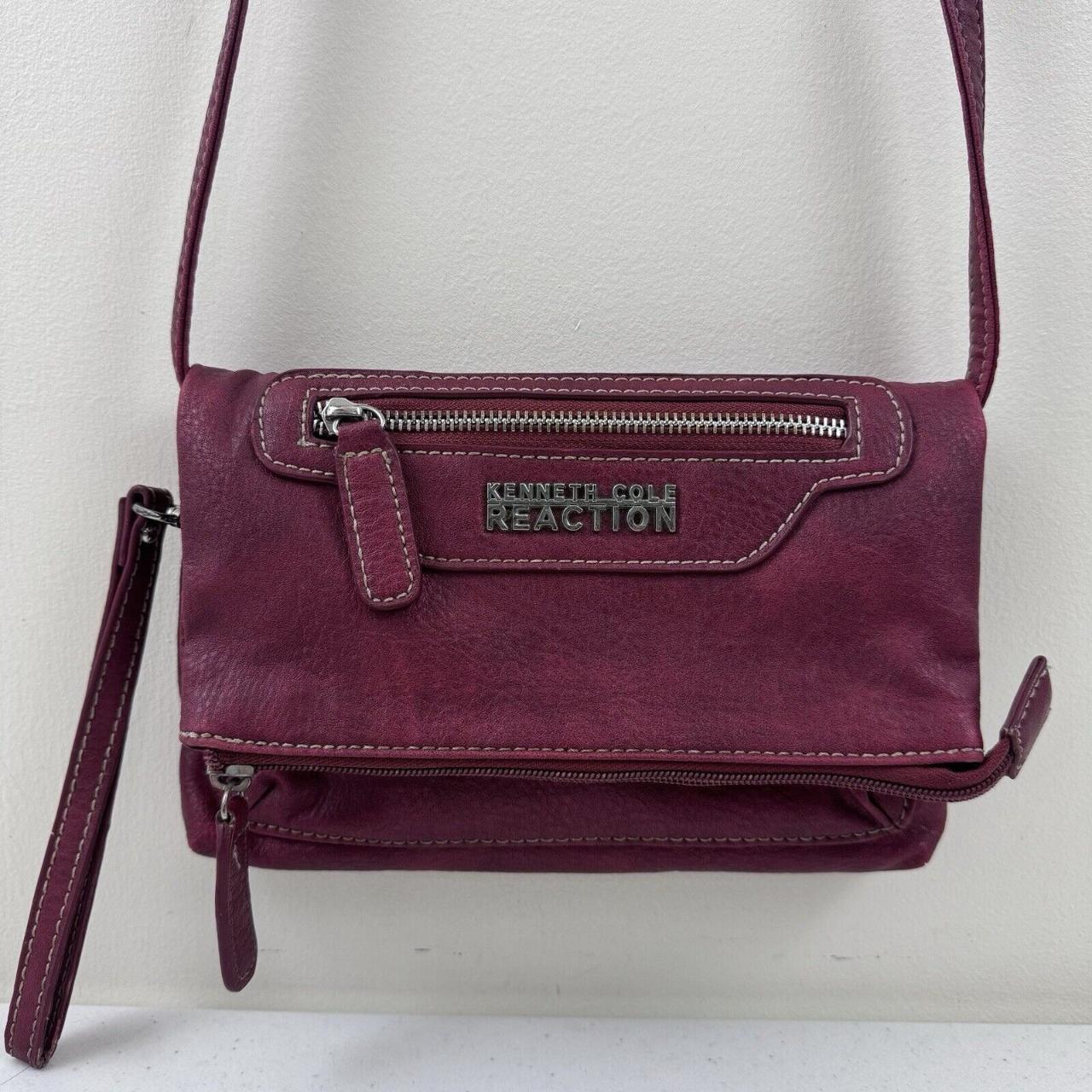 Kenneth Cole Reaction Red Maroon Crossbody Fold Depop
