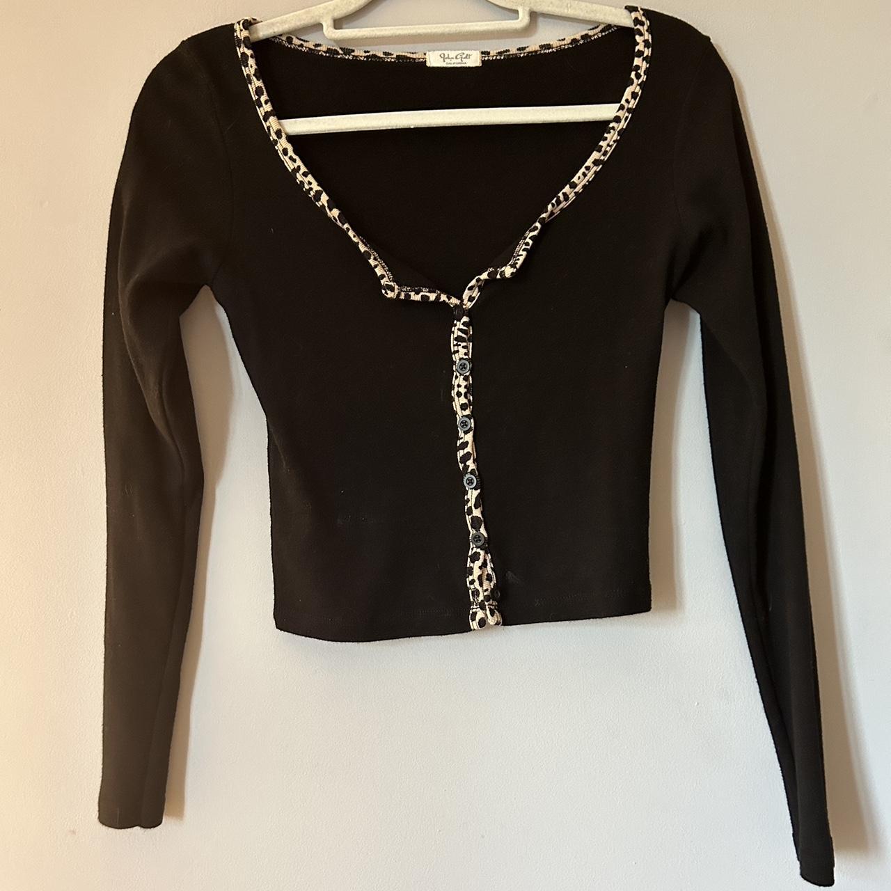 brandy melville vintage black leopard long sleeve... Depop