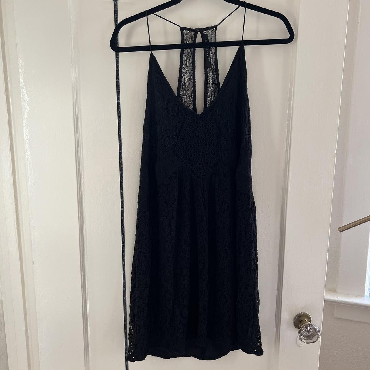 Double layered Zara black crochet dress large... Depop