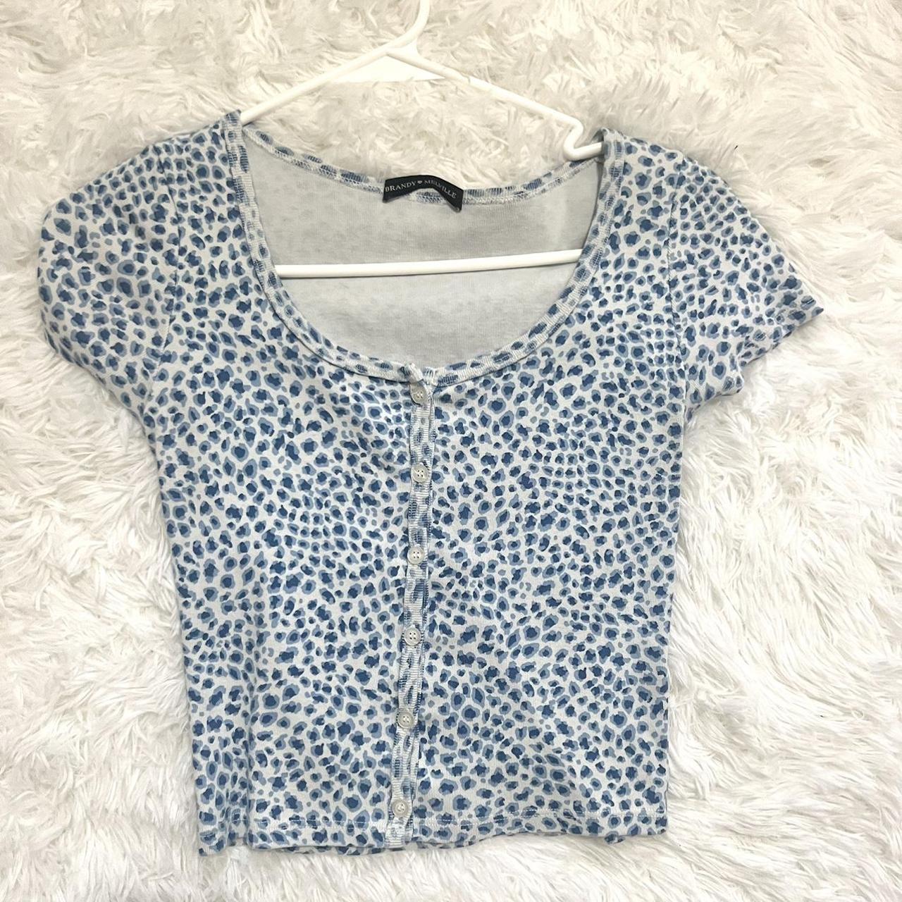 Brandy Melville Blue Cheetah Ashlyn Top - $25 (97% Off Retail