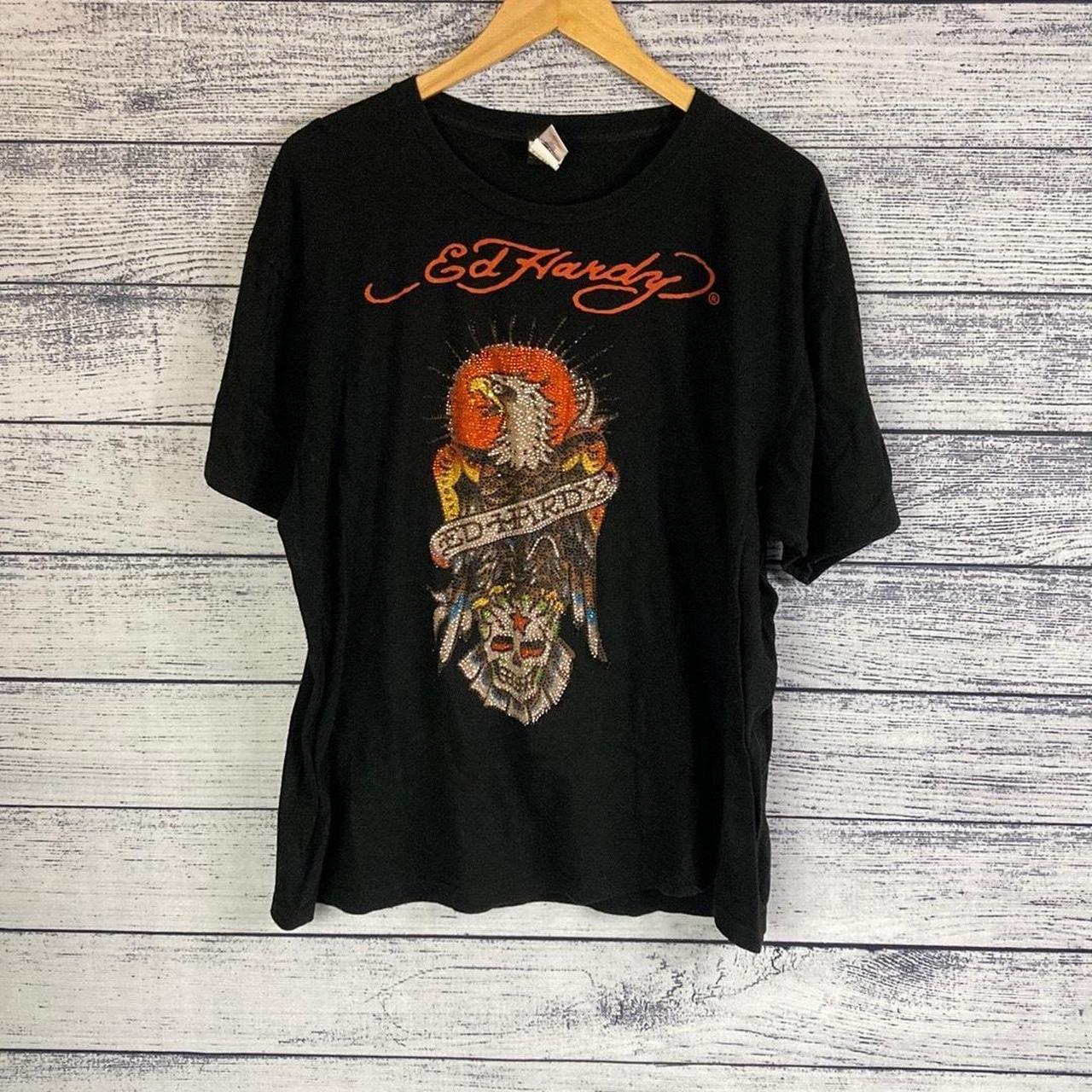 Ed Hardy Men's Black T-shirt | Depop