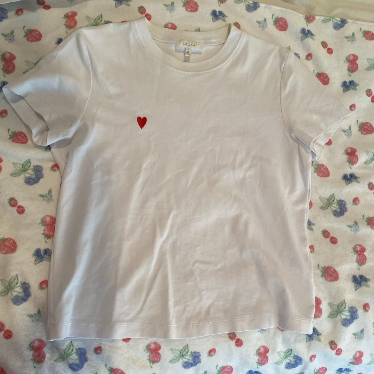 Kookai heart tee ️ A bit stained around the... - Depop