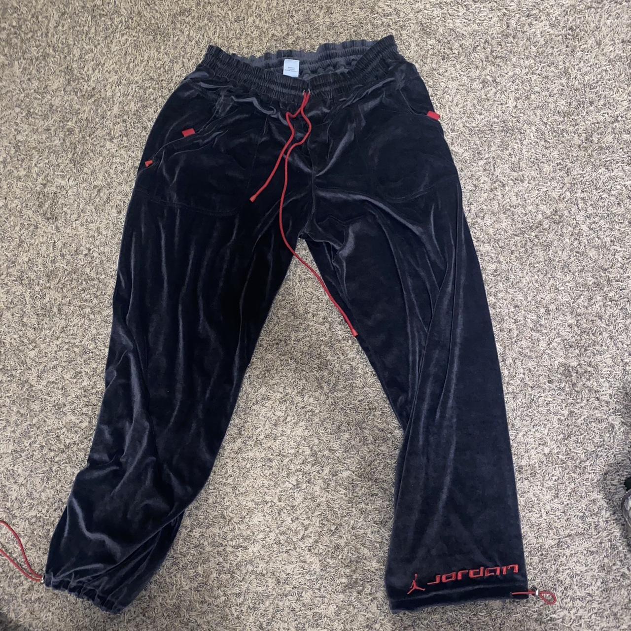 Jordan Men's Grey and Red Joggerstracksuits Depop