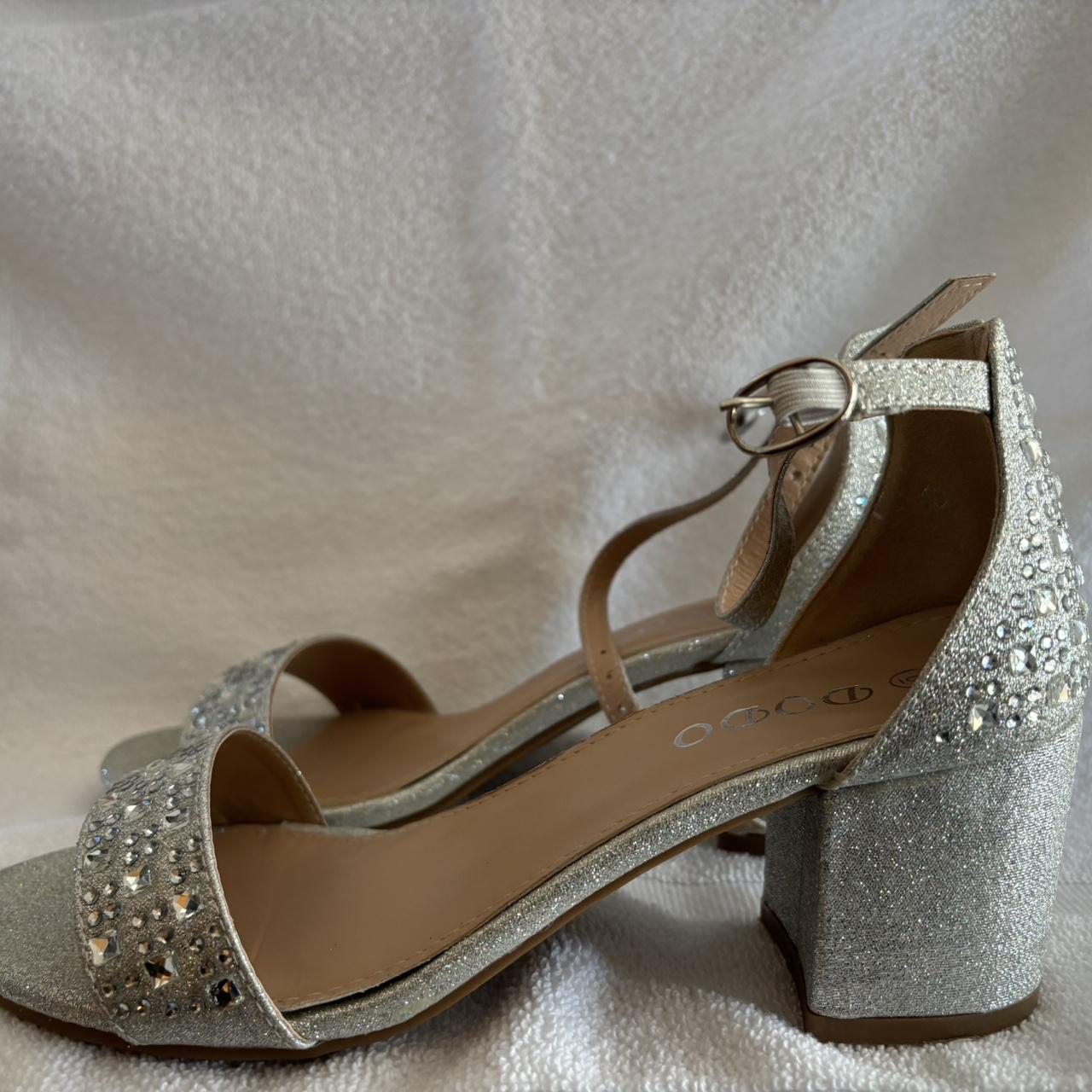 Cute Silver Heels 2 inch block. Size 6. Perfect for