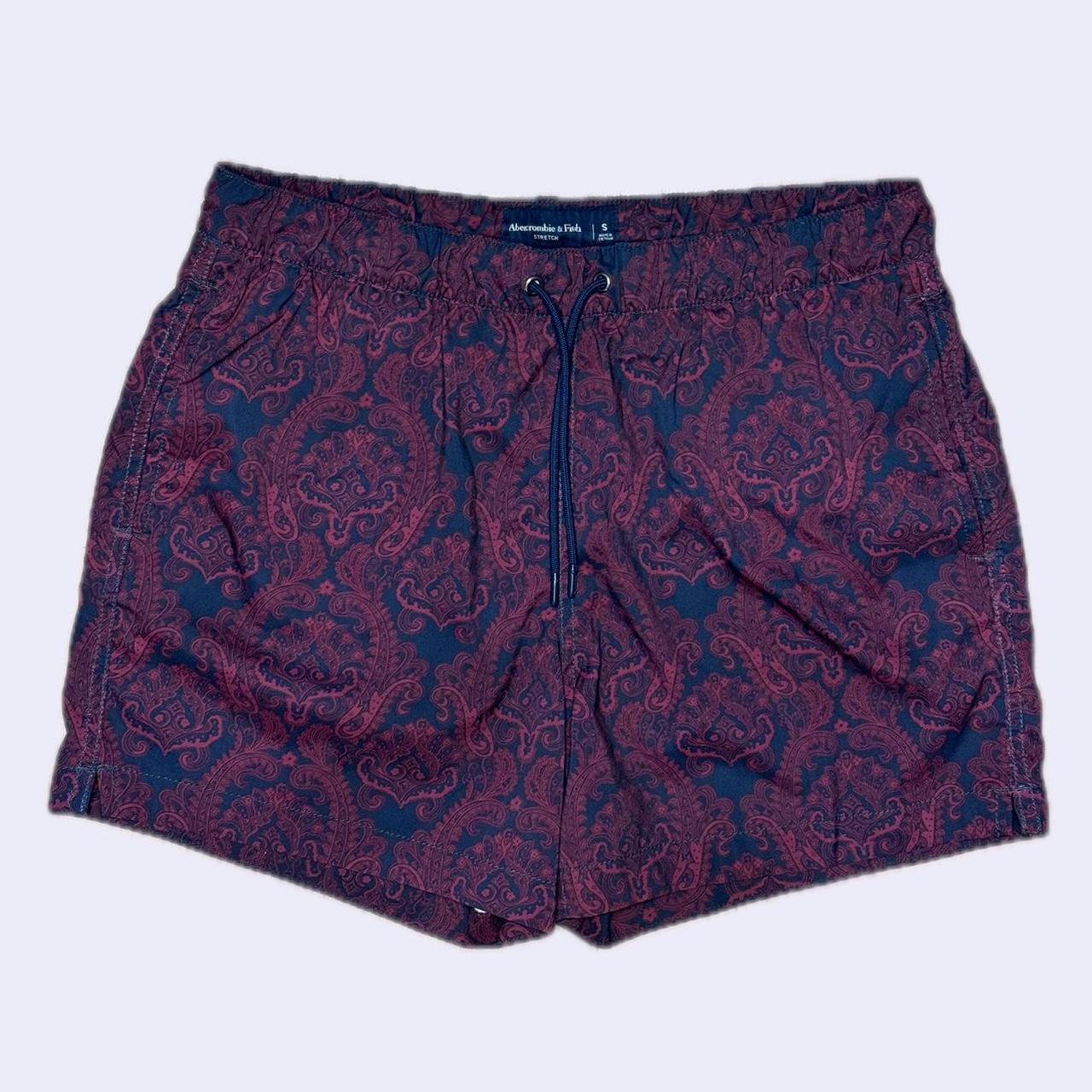 Abercrombie Swim Shorts Red/black print Size S... Depop