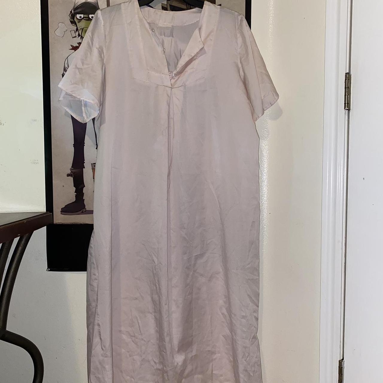 light pink night gown :) tag says size M but can... - Depop