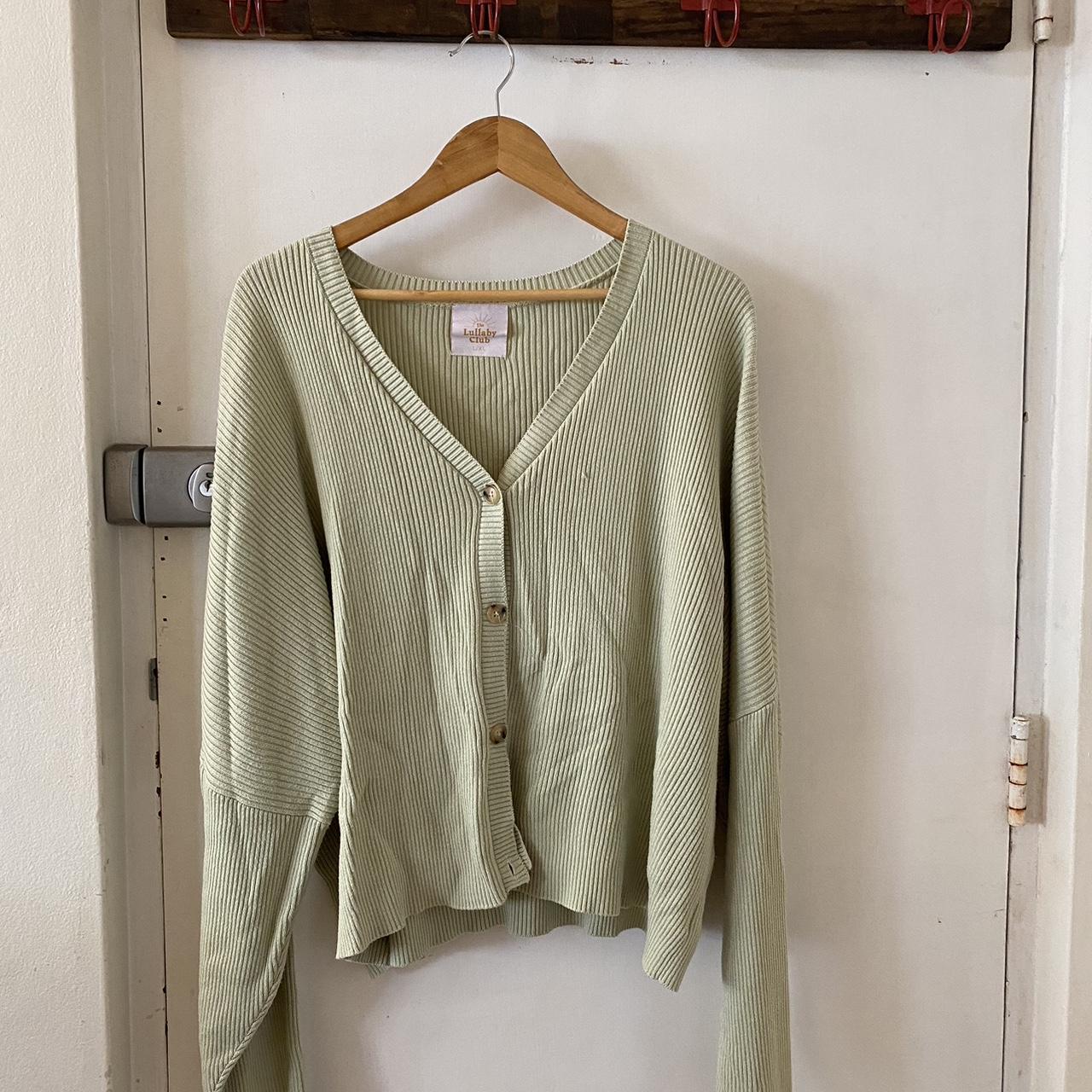 The Lullaby Club Mint Green Ribbed Cardigan. Only... - Depop