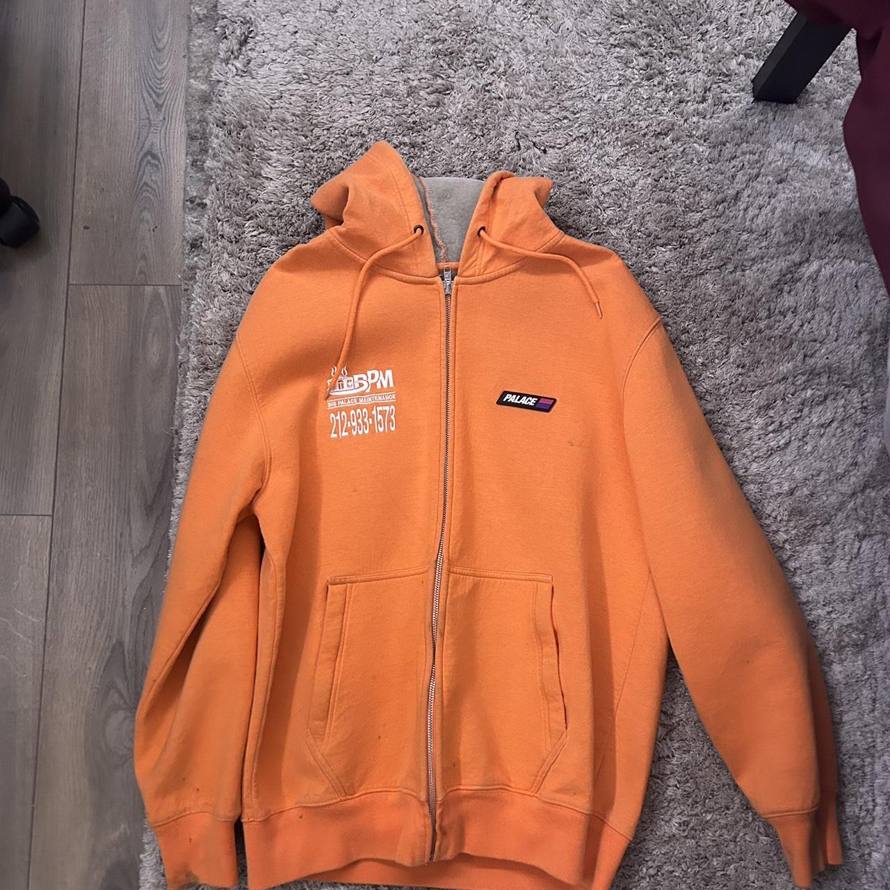 Palace zip up palace hoodie orange vibrant warm