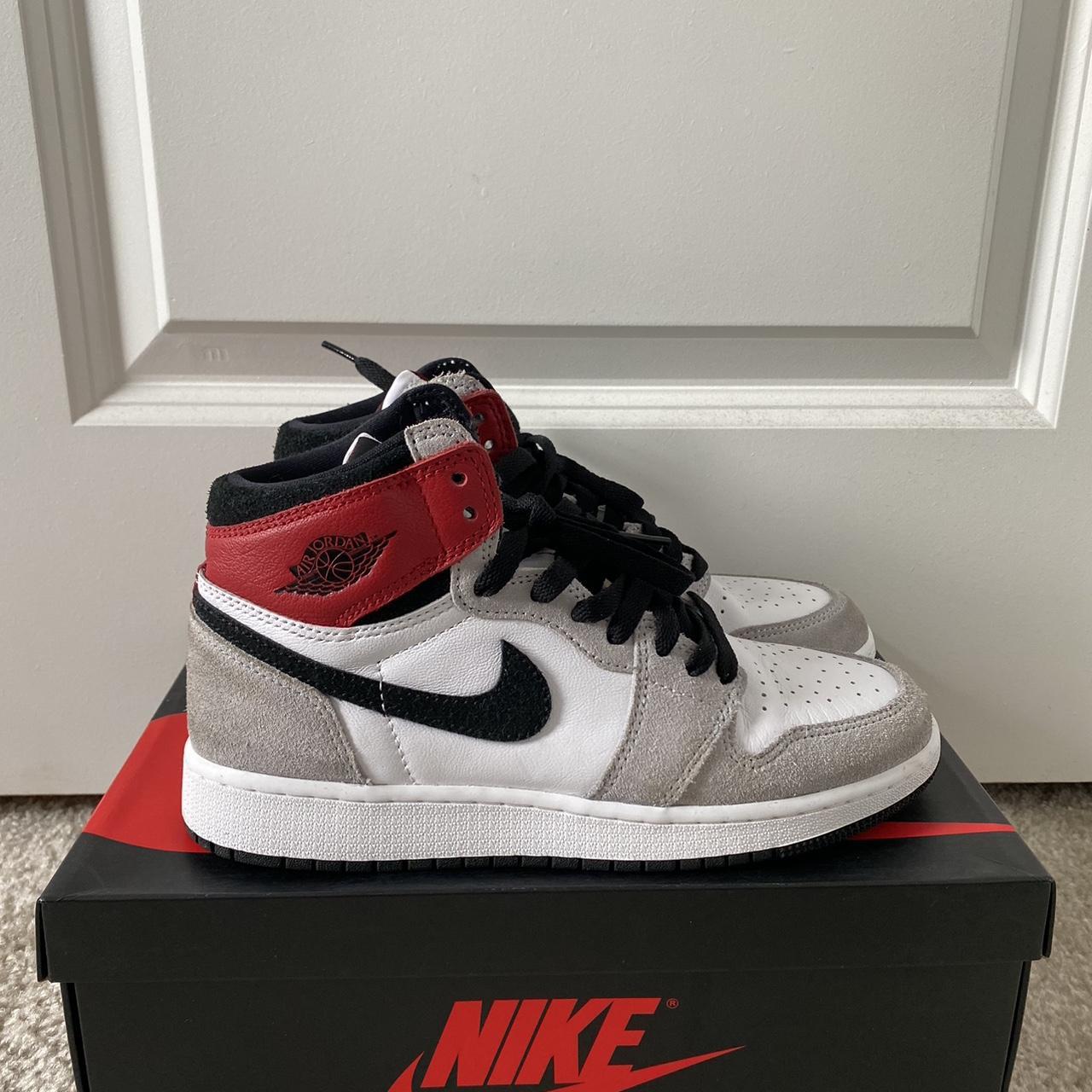 new grey and red jordans