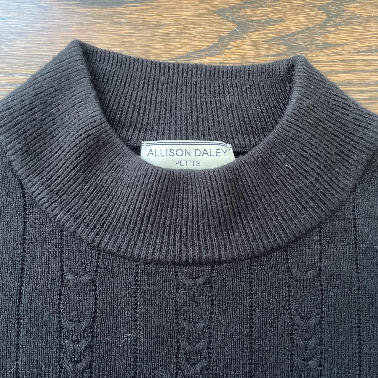 Vintage Allison Daley sweater Mock neck, cable knit... - Depop
