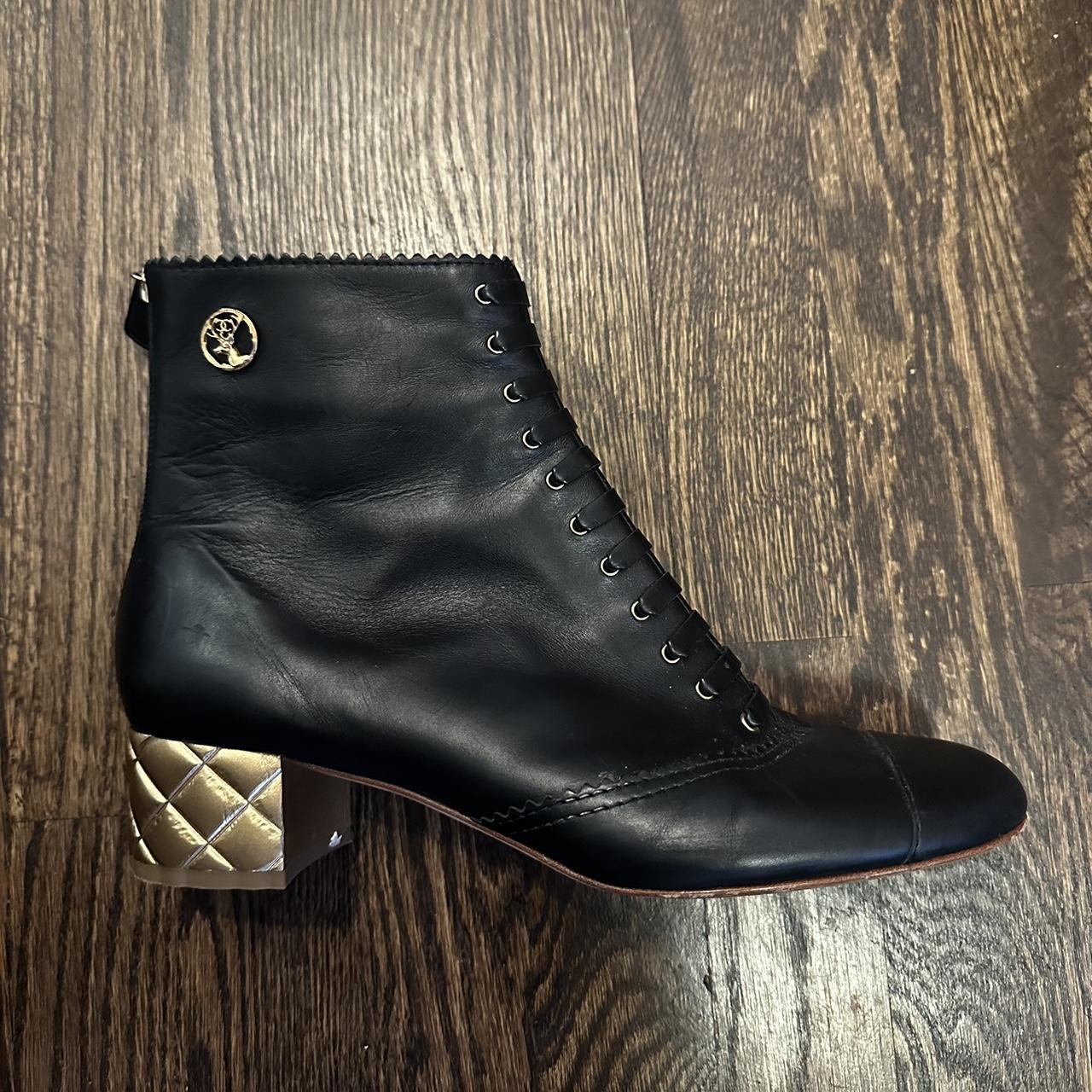 Chanel best sale boots gold