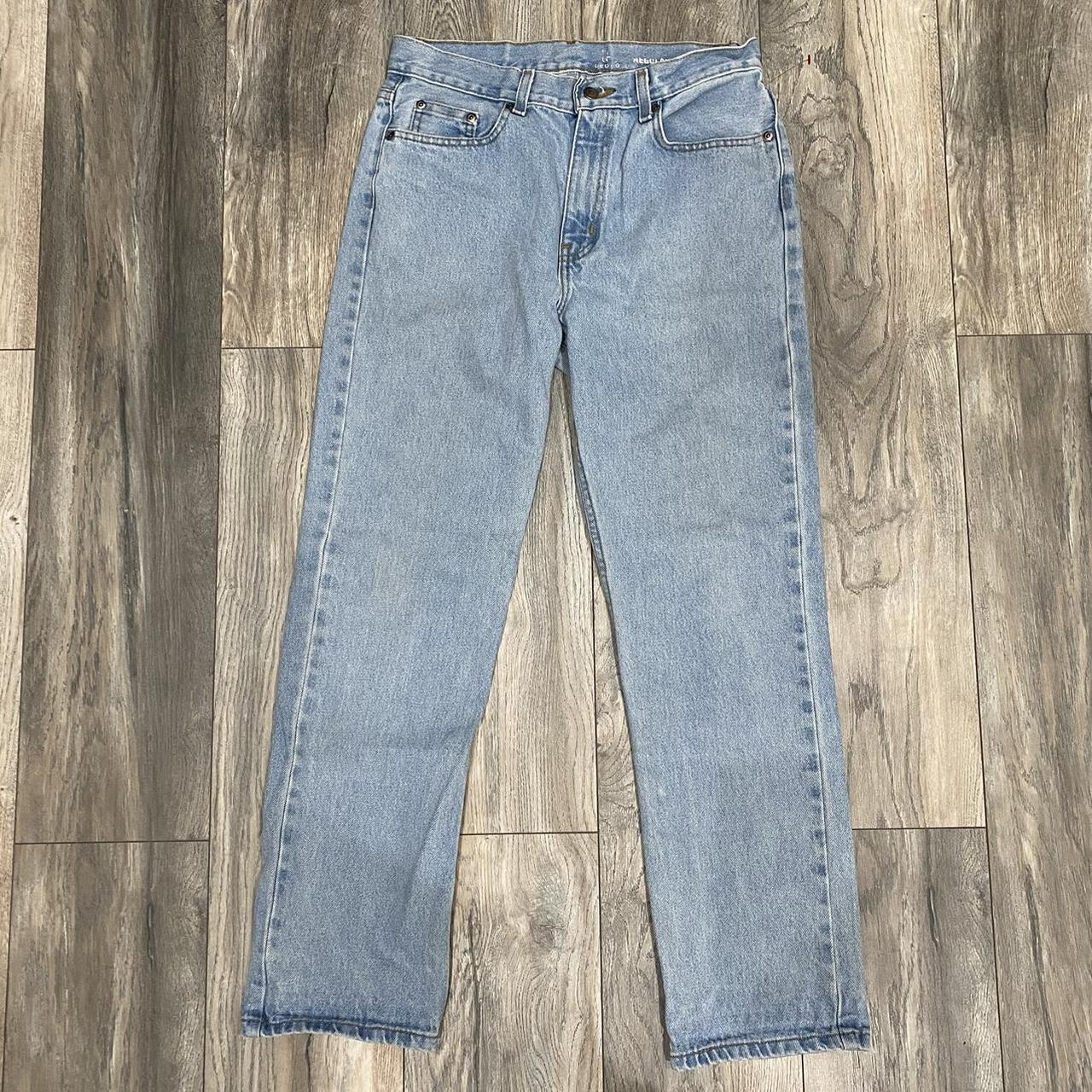 lightwash george ‘regular fit’ denim jean, in good... - Depop