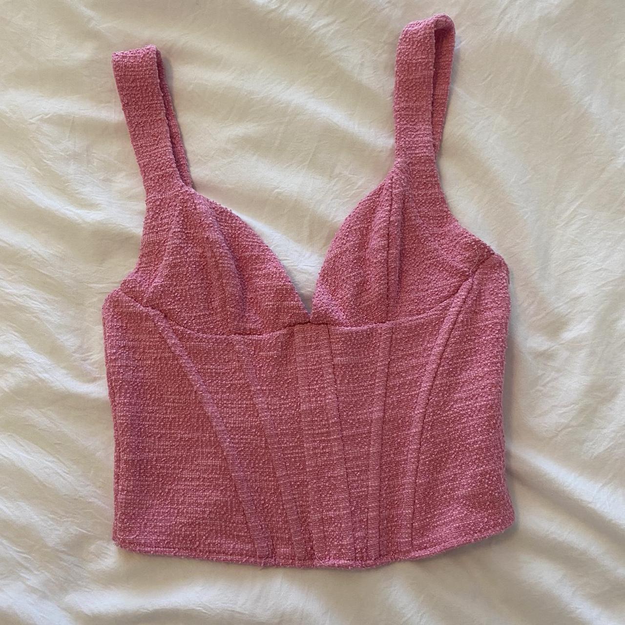 Zara Women's Pink Corset Depop