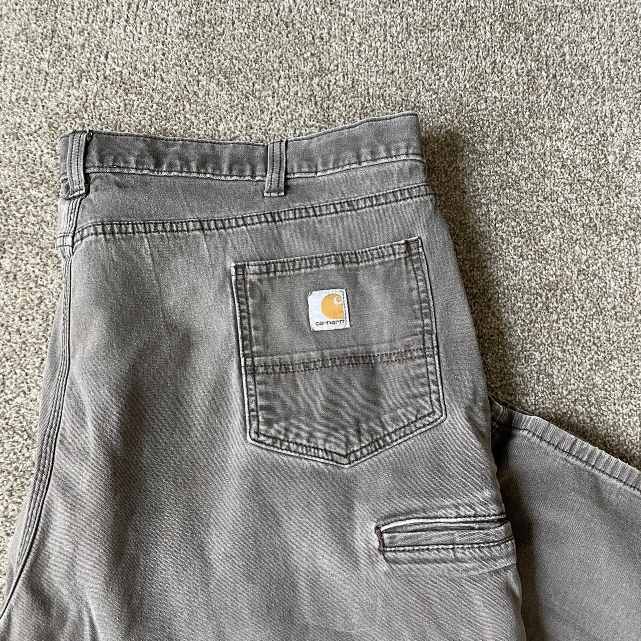 Carhartt relaxed fit grey work pants Size mens... Depop