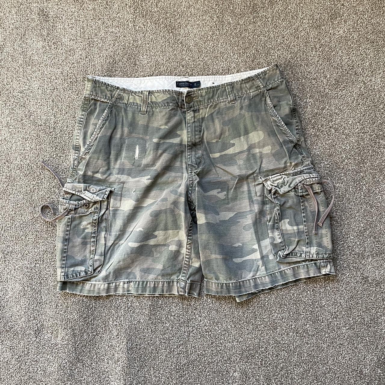 Faded Glory camo cargo pants Size 38 Small patch on... - Depop