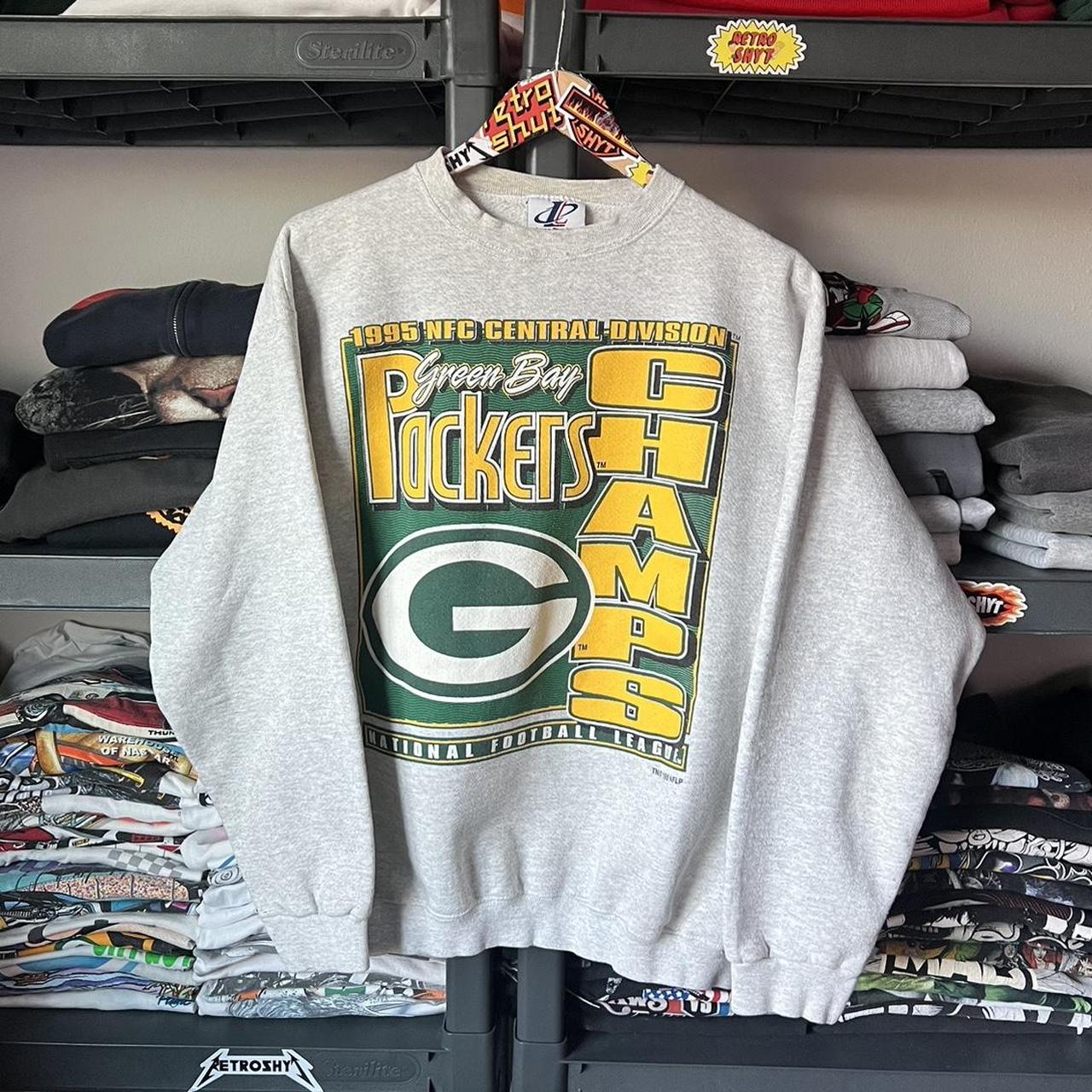 Vintage Green Bay Packers Sweatshirt SZ L yellowing - Depop