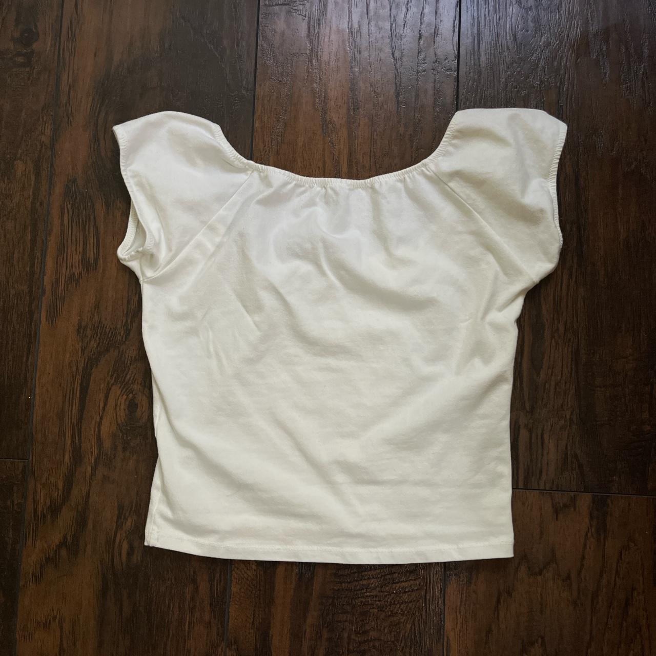 brandy melville eden crop top in white one size... Depop