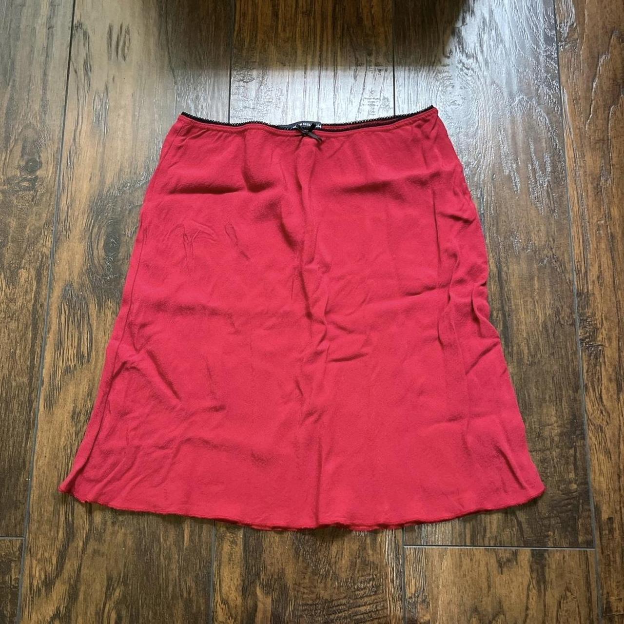 brandy melville ciara skirt red viscose midi... Depop