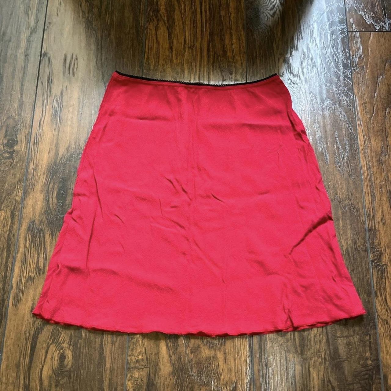 brandy melville ciara skirt red viscose midi... Depop