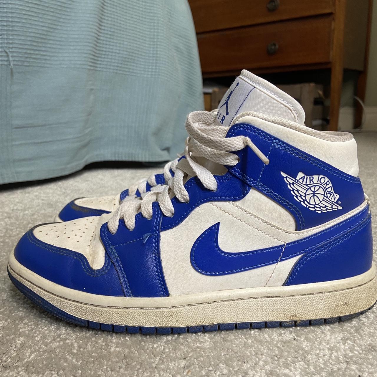 jordan 1s mid blue and white