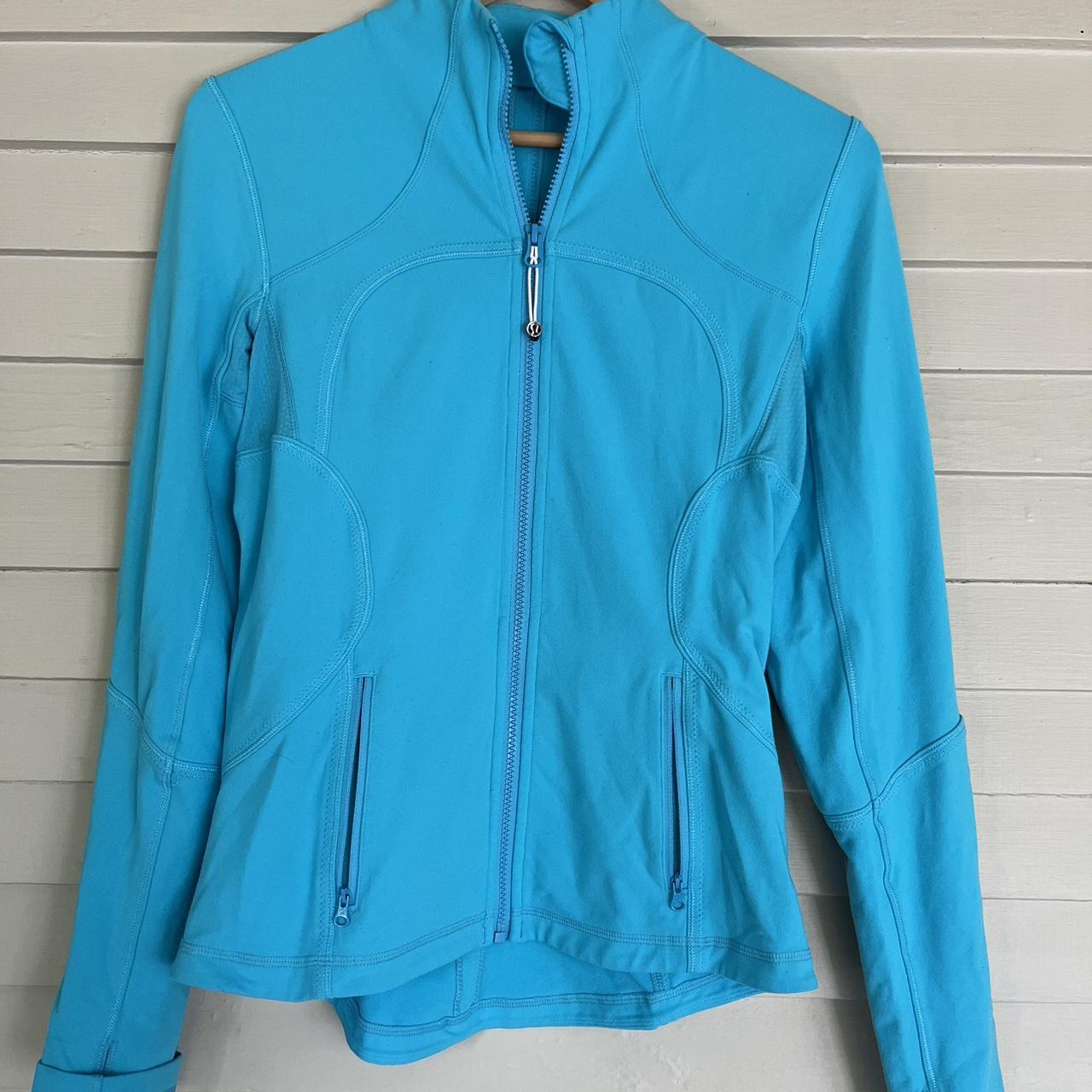 teal/blue lululemon define jacket, size 8, minor... - Depop