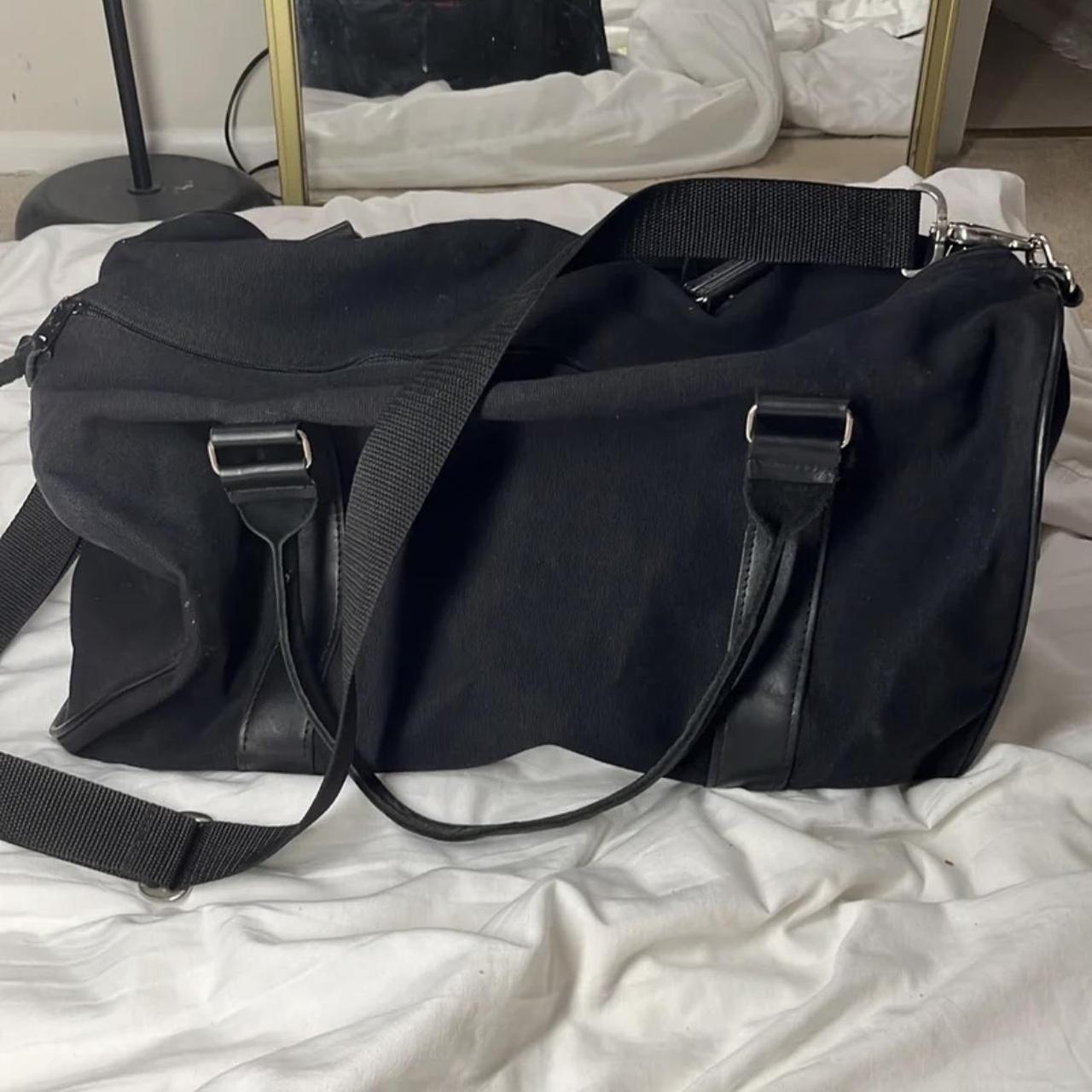 black duffle bag with removable strap perfect for... - Depop