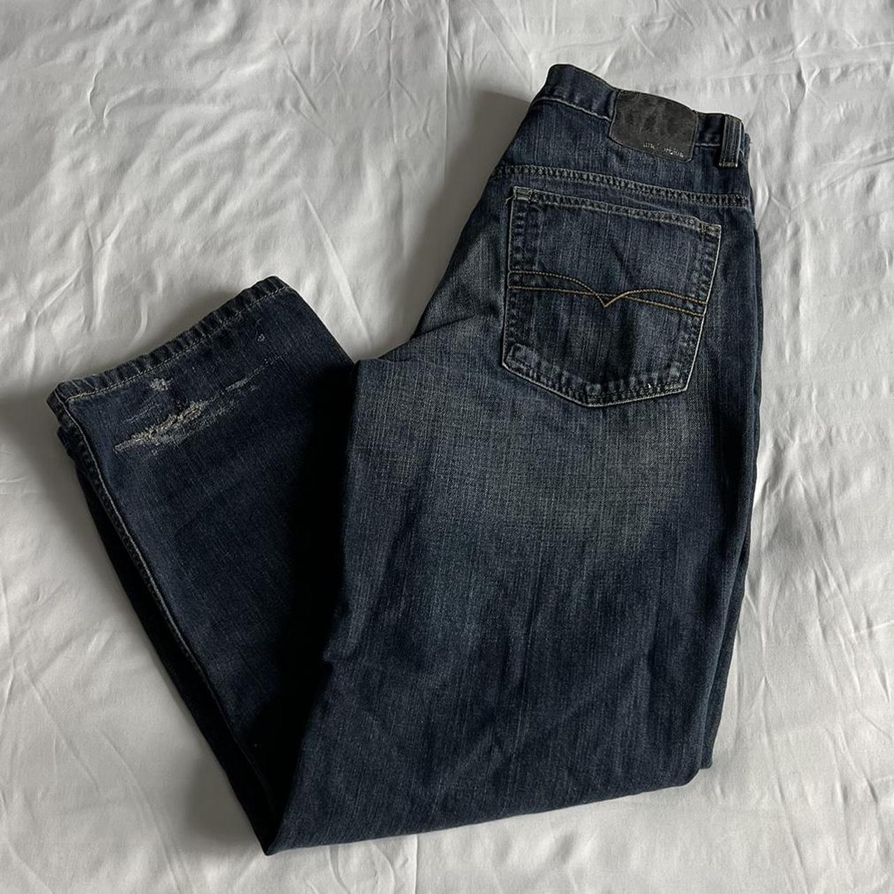 Baggy Anchor Blue Jeans perfectly distressed around... - Depop