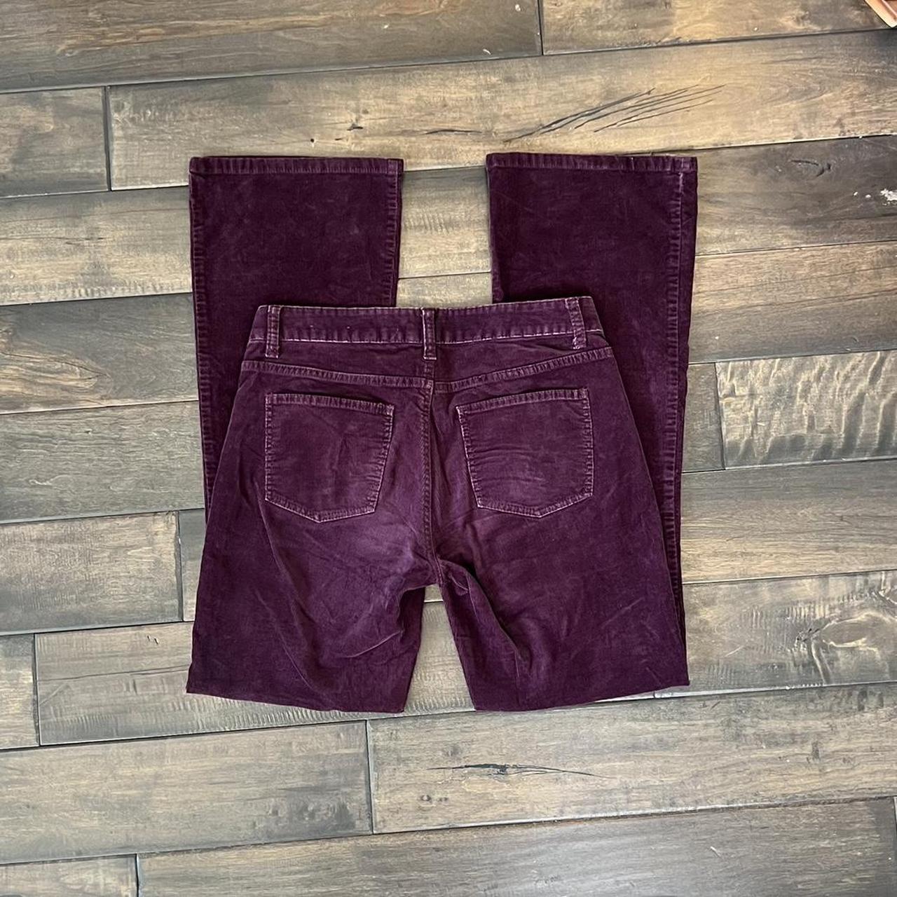 Vintage low rise corduroy dark purple jeans size 4... - Depop